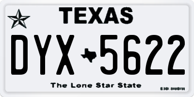 TX license plate DYX5622