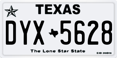 TX license plate DYX5628