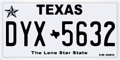 TX license plate DYX5632
