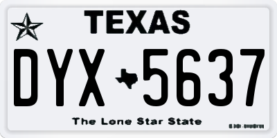 TX license plate DYX5637