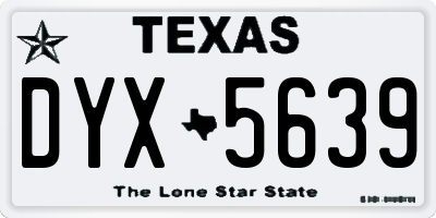 TX license plate DYX5639