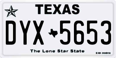 TX license plate DYX5653
