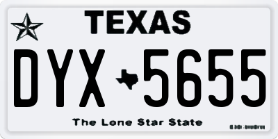 TX license plate DYX5655