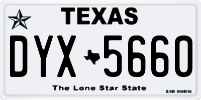 TX license plate DYX5660