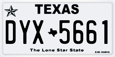 TX license plate DYX5661