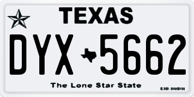 TX license plate DYX5662
