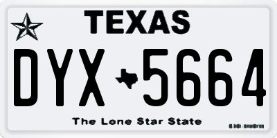 TX license plate DYX5664