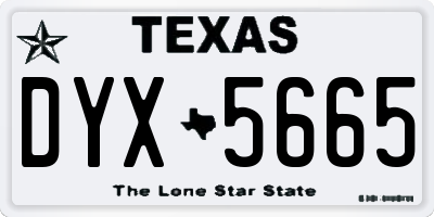 TX license plate DYX5665