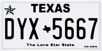 TX license plate DYX5667