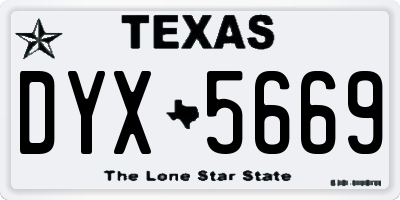 TX license plate DYX5669