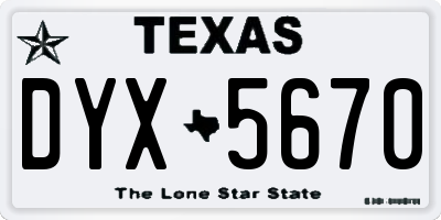 TX license plate DYX5670