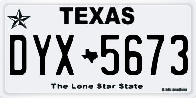 TX license plate DYX5673