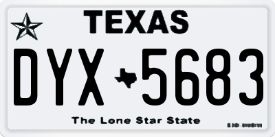 TX license plate DYX5683