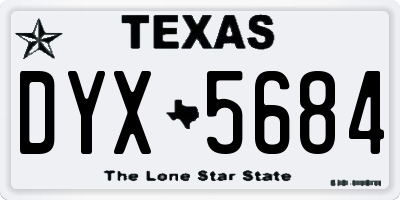 TX license plate DYX5684