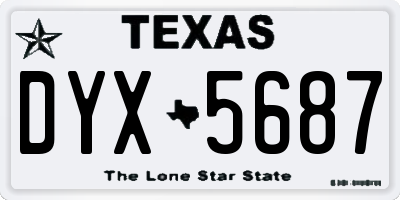 TX license plate DYX5687