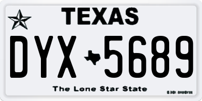 TX license plate DYX5689