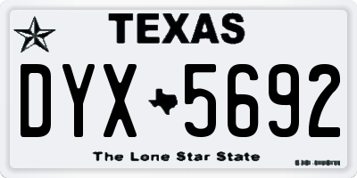TX license plate DYX5692
