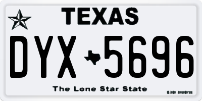 TX license plate DYX5696