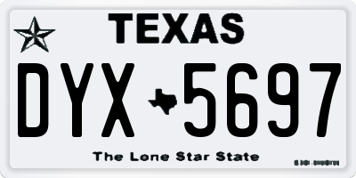 TX license plate DYX5697