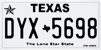TX license plate DYX5698