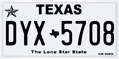 TX license plate DYX5708