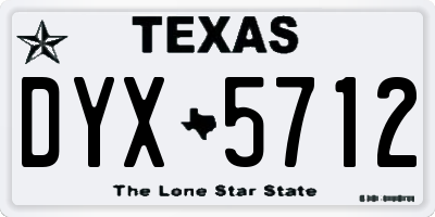TX license plate DYX5712