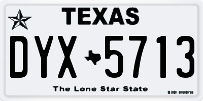 TX license plate DYX5713