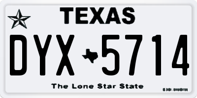 TX license plate DYX5714