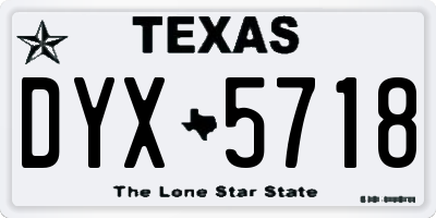 TX license plate DYX5718