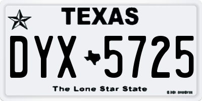 TX license plate DYX5725