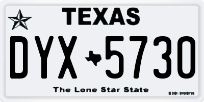 TX license plate DYX5730