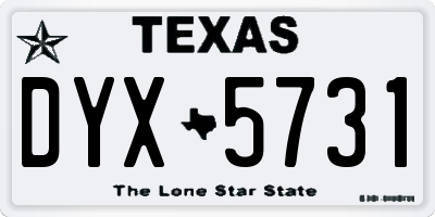 TX license plate DYX5731