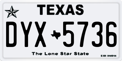 TX license plate DYX5736