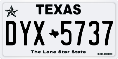 TX license plate DYX5737
