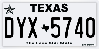 TX license plate DYX5740
