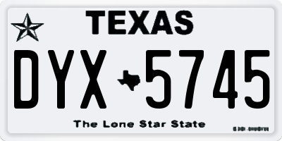 TX license plate DYX5745