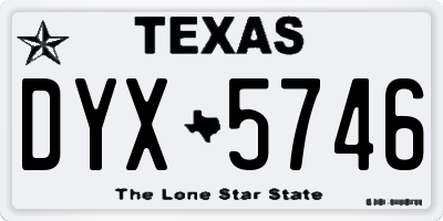 TX license plate DYX5746