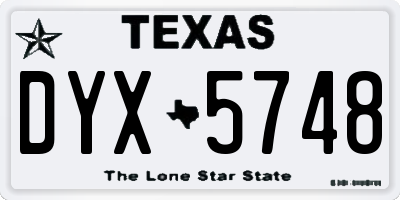 TX license plate DYX5748