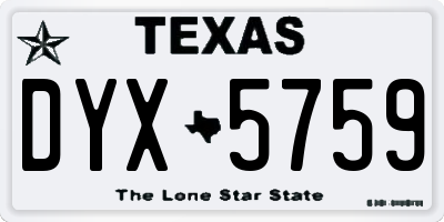 TX license plate DYX5759