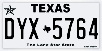 TX license plate DYX5764