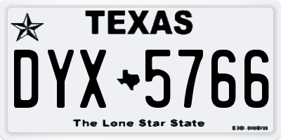 TX license plate DYX5766