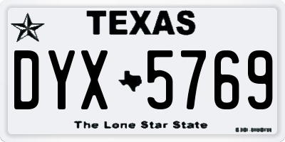 TX license plate DYX5769