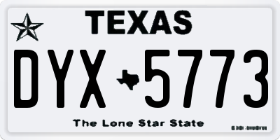 TX license plate DYX5773