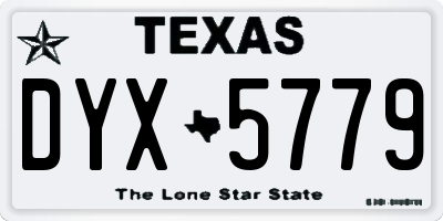 TX license plate DYX5779