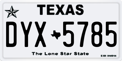 TX license plate DYX5785