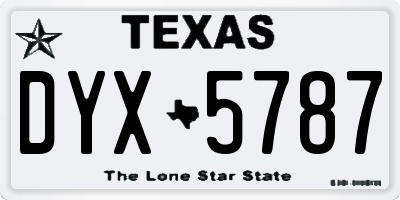 TX license plate DYX5787
