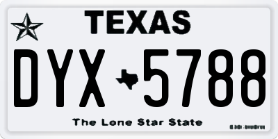 TX license plate DYX5788