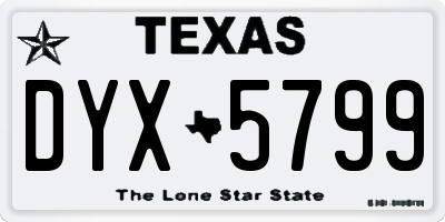 TX license plate DYX5799