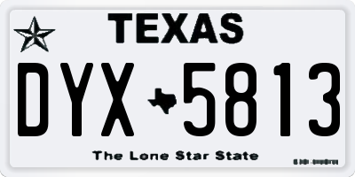 TX license plate DYX5813