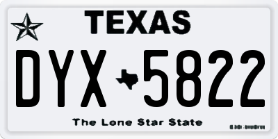 TX license plate DYX5822